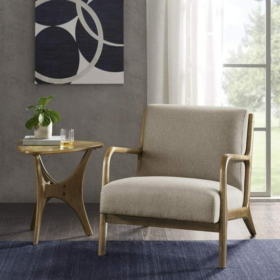 Ink+Ivy Novak Lounge Chair Taupe: Mid-Century Modern, Polyester Upholstery, Rubberwood Frame
