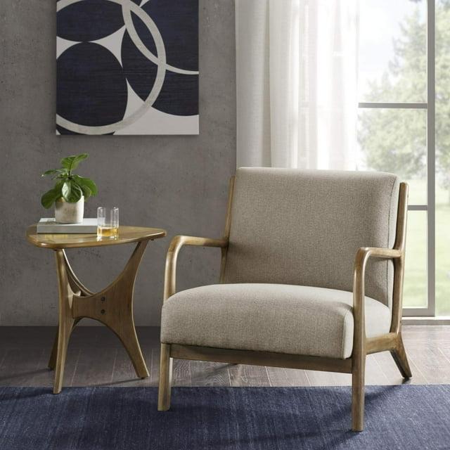 Ink+Ivy Novak Lounge Chair Taupe: Mid-Century Modern, Polyester Upholstery, Rubberwood Frame
