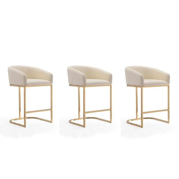 Lioba Upholstered Counter Stool with Metal Frame