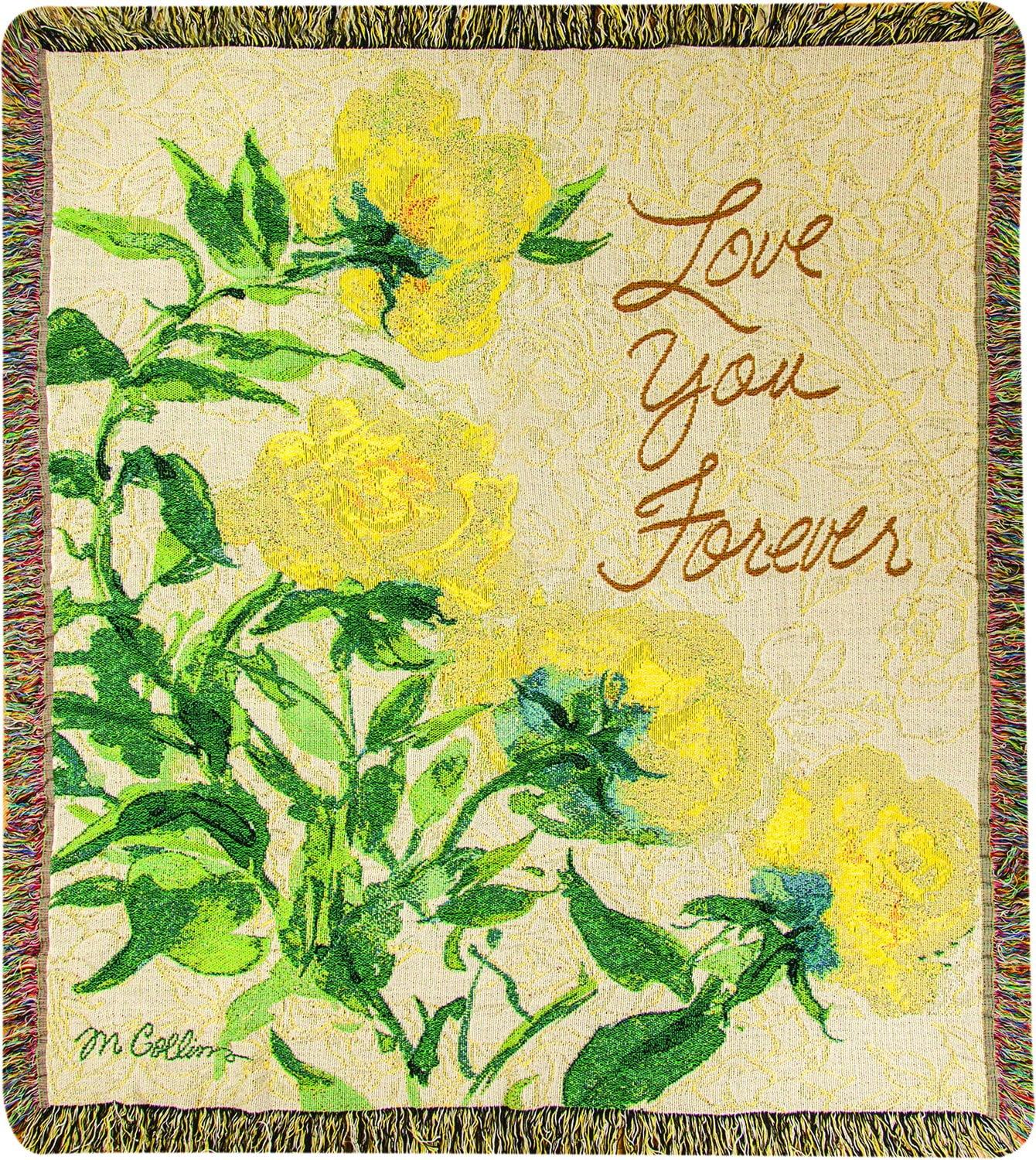 Manual Woodworkers And Weavers Love You Forever By Martha Collins Tapestry Throw, 50 x 60 Multi-color