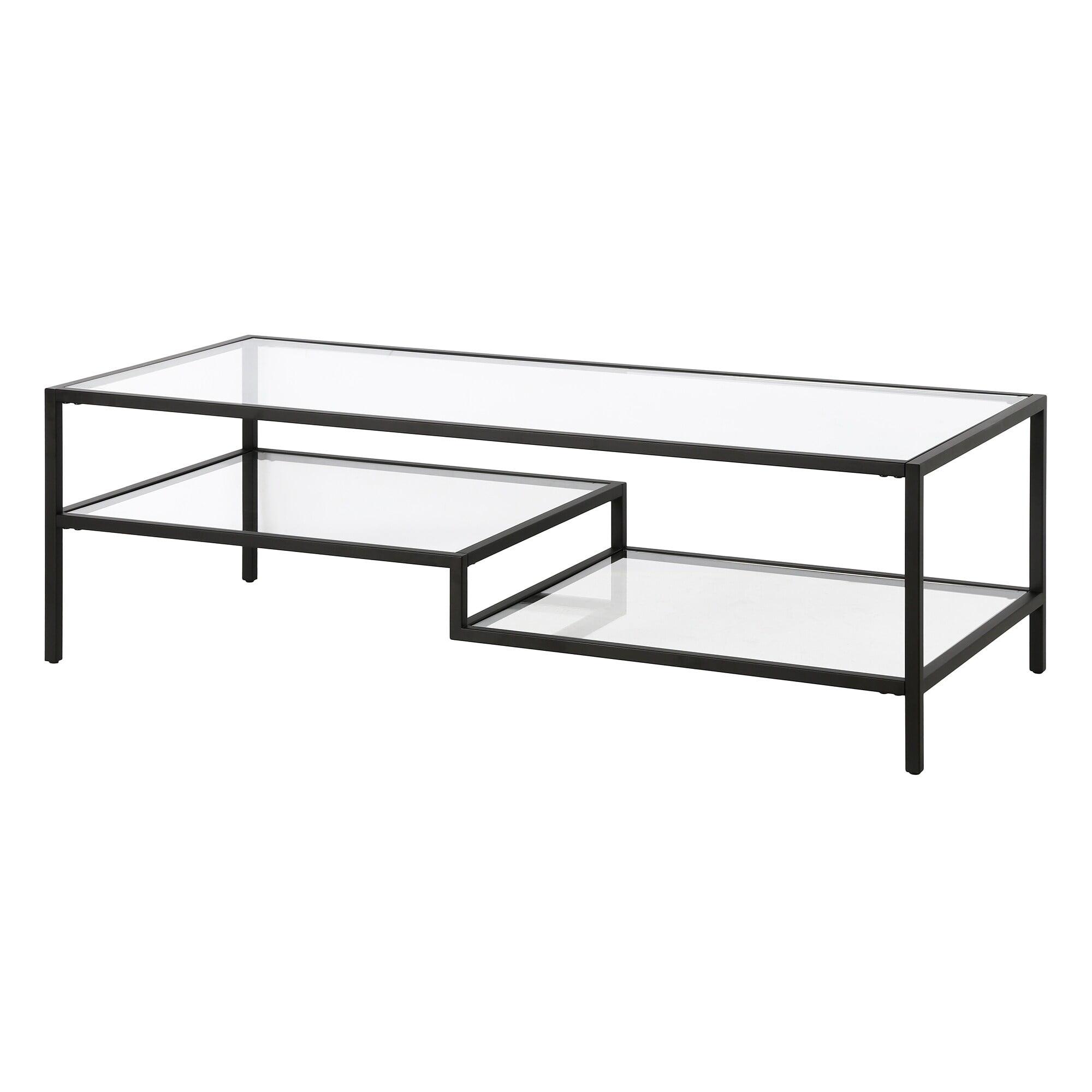 Evelyn&Zoe Lovett 54" Wide Rectangular Coffee Table in Blackened Bronze