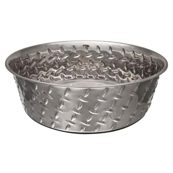 Loving Pets 7256 Ruff ‘N Tuff Diamond Plate Dog Bowl, 2 Quart