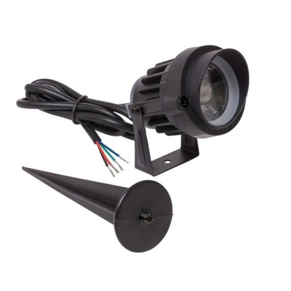 Low Voltage 10-Watt Black Integrated LED RGB Custom Color Landscape Light