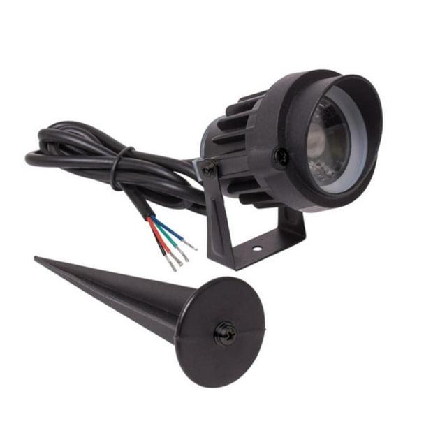 Low Voltage 10-Watt Black Integrated LED RGB Custom Color Landscape Light
