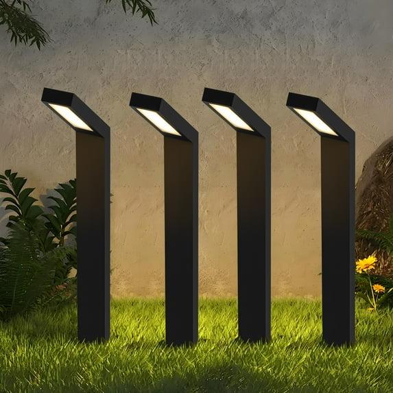 C Cattleya Low-voltage Black Aluminum Led Landscape Path Lights With Frosted Glass Shade(4-pack) (Set of 4)