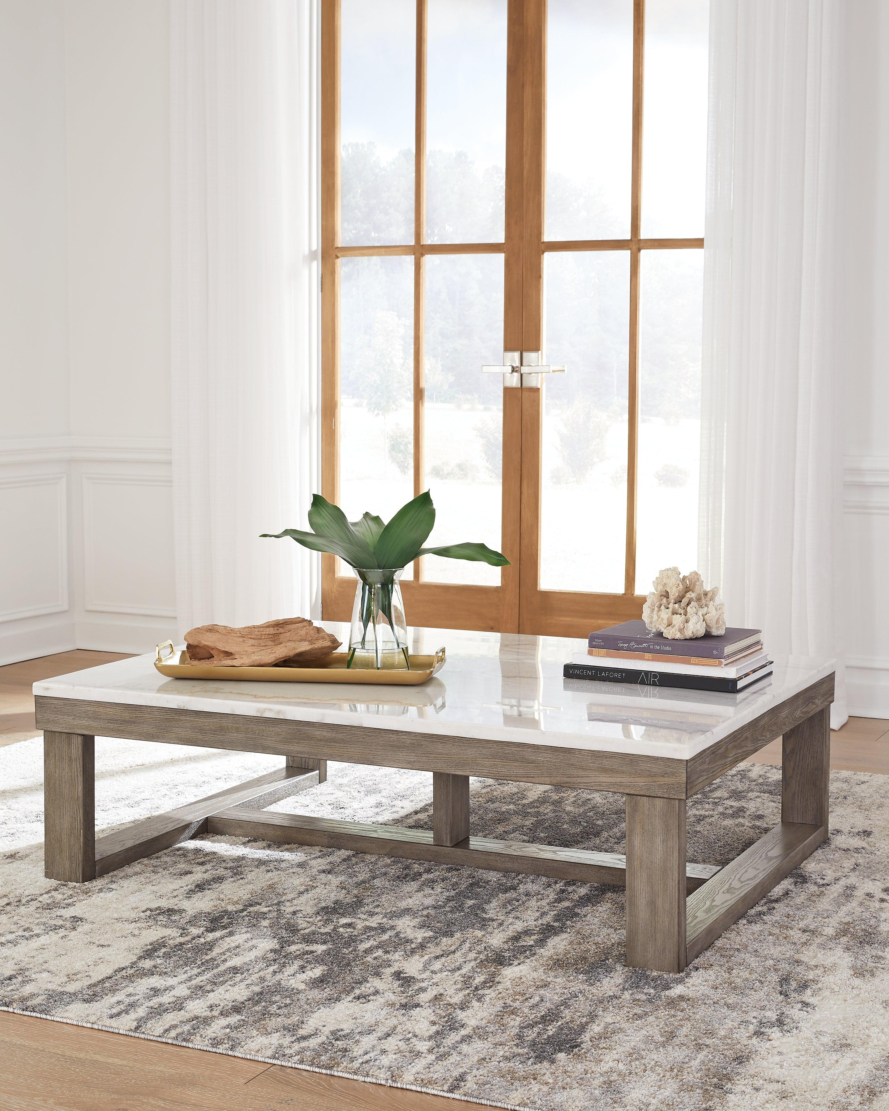 Ashley Furniture Loyaska Brown & Ivory Coffee Table