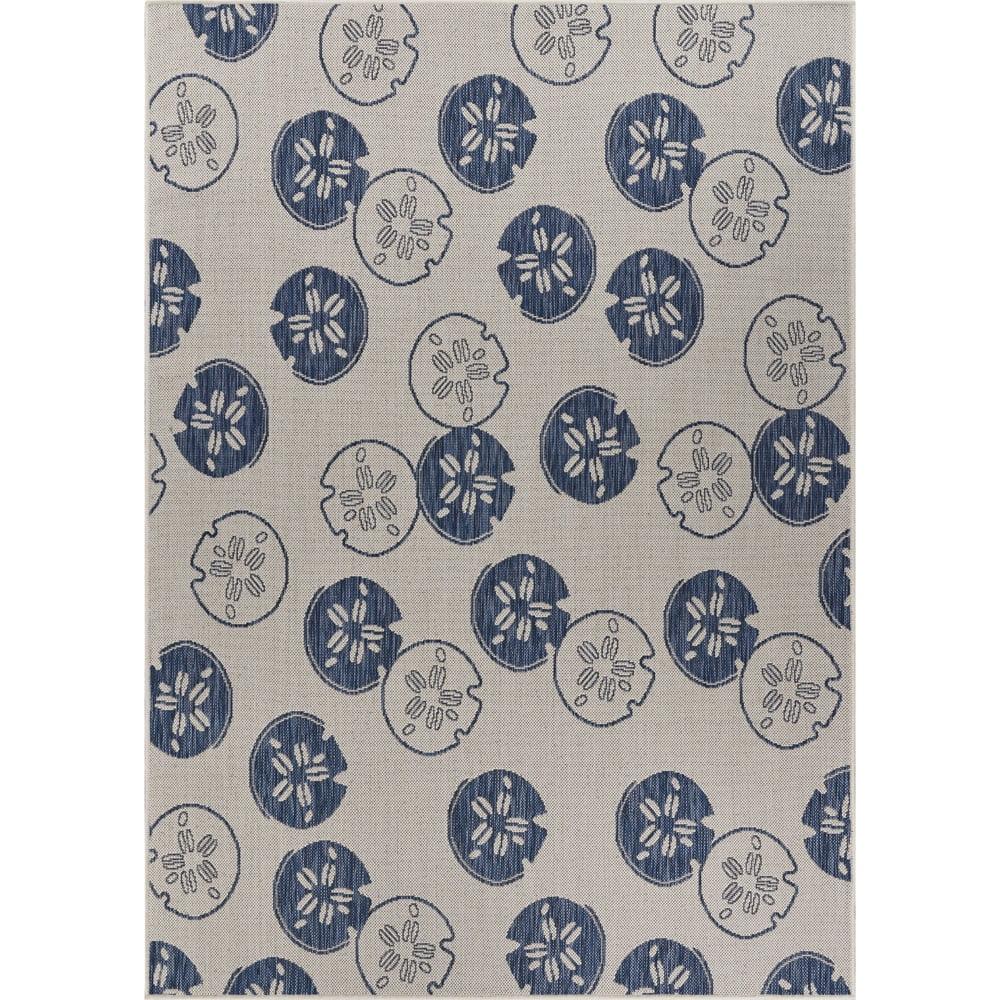 Reversible Gray Synthetic 8' x 10' Easy Care Area Rug