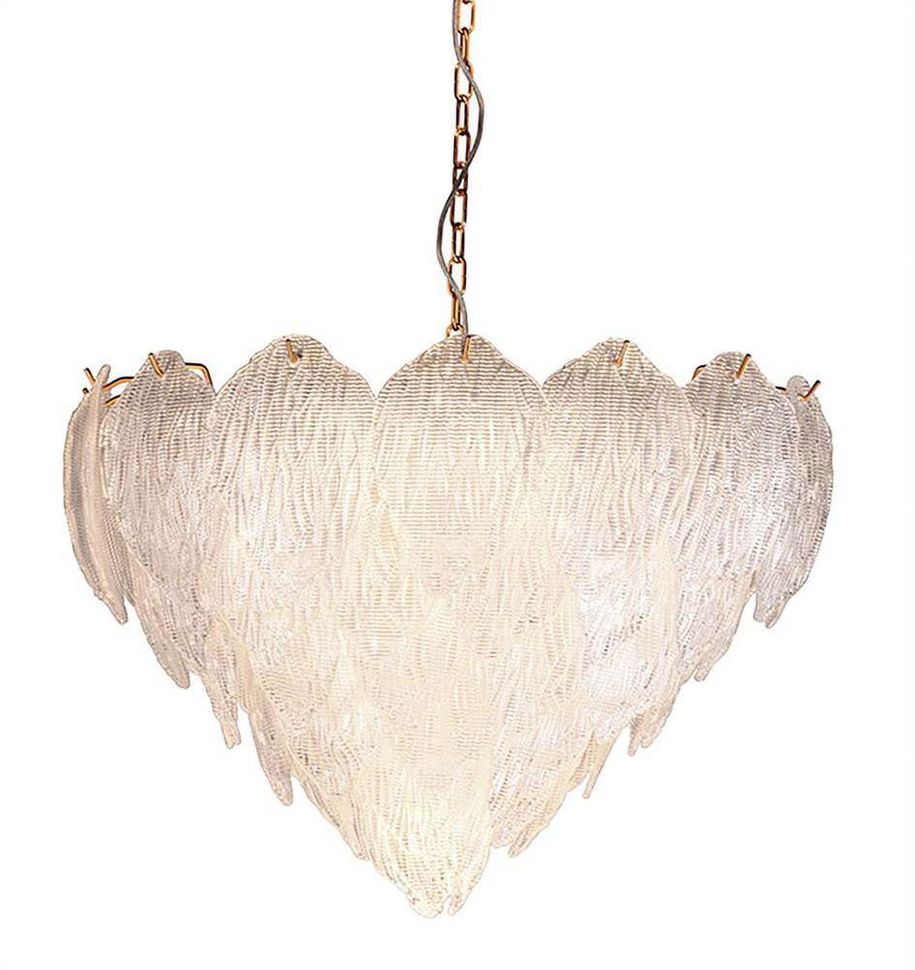 Distressed Gold Textured Glass 10-Light Chandelier