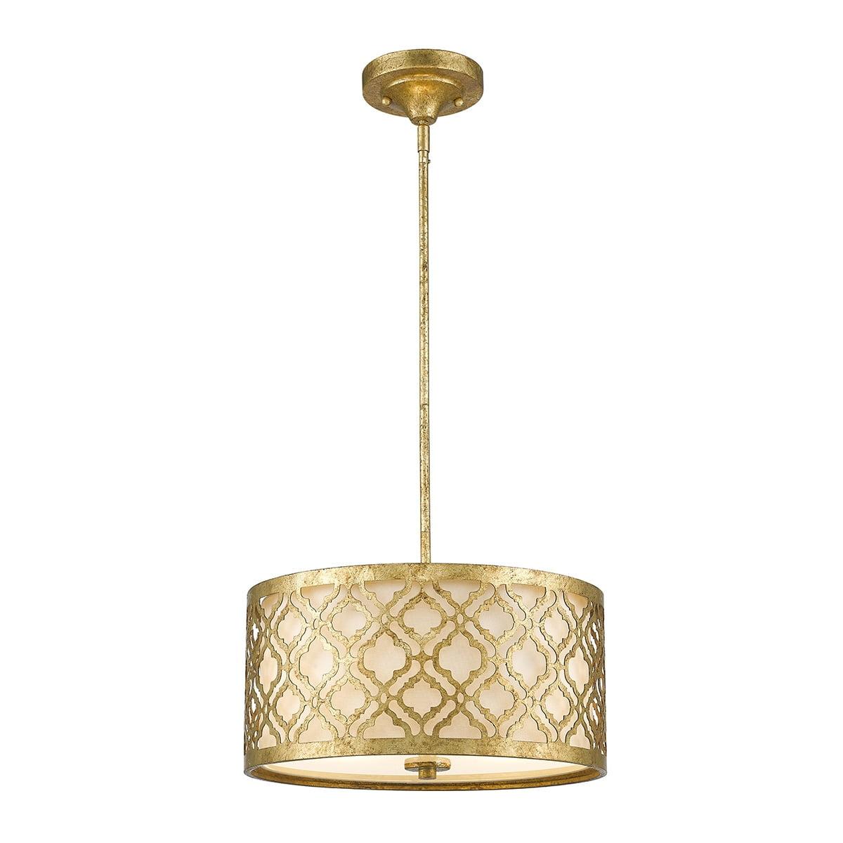 Lucas McKearn Arabella 16" 2-Light Metal Medium Pendant and Semi Flush in Gold