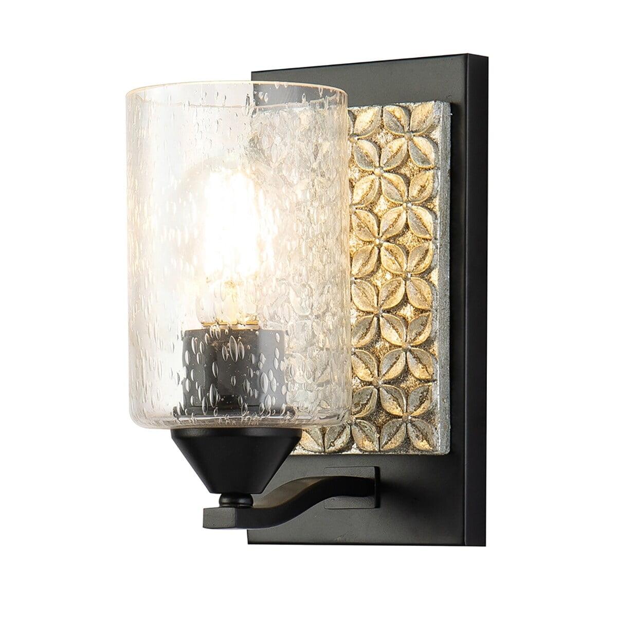 Lucas McKearn Arcadia 1-light Metal Bath Vanity Light in Matte Black/Silver