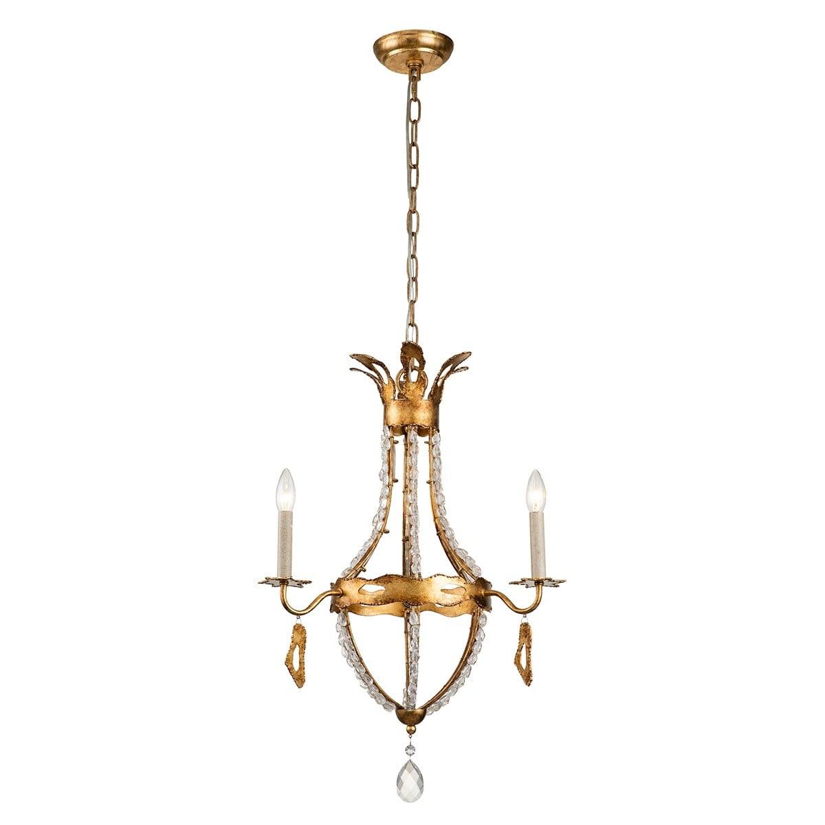 Lucas McKearn Monteleone 3-light Traditional Crystal Chandelier in Antique Gold