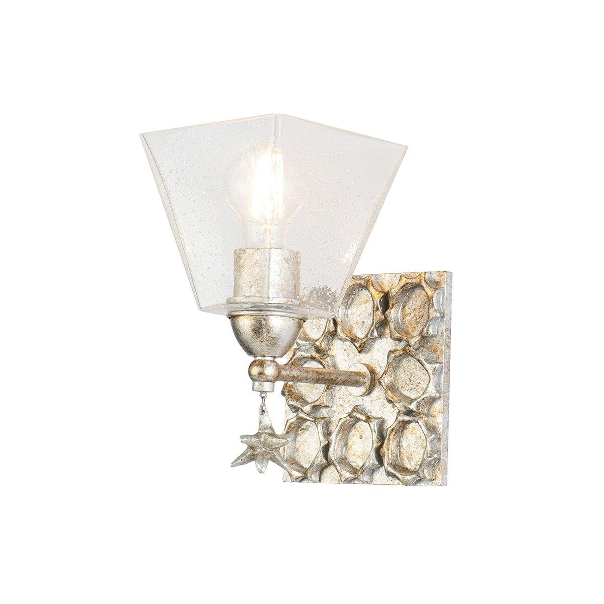 Lucas McKearn Star 1-light Transitional Metal Bath Vanity Light in Silver Leaf