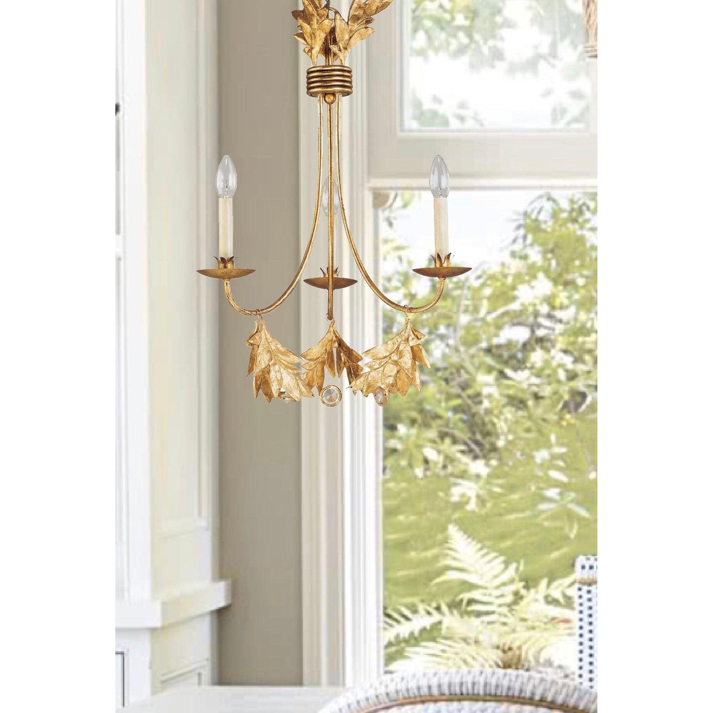 Lucas McKearn Sweet Olive 3-light Resin Mini Chandelier in Distressed Gold