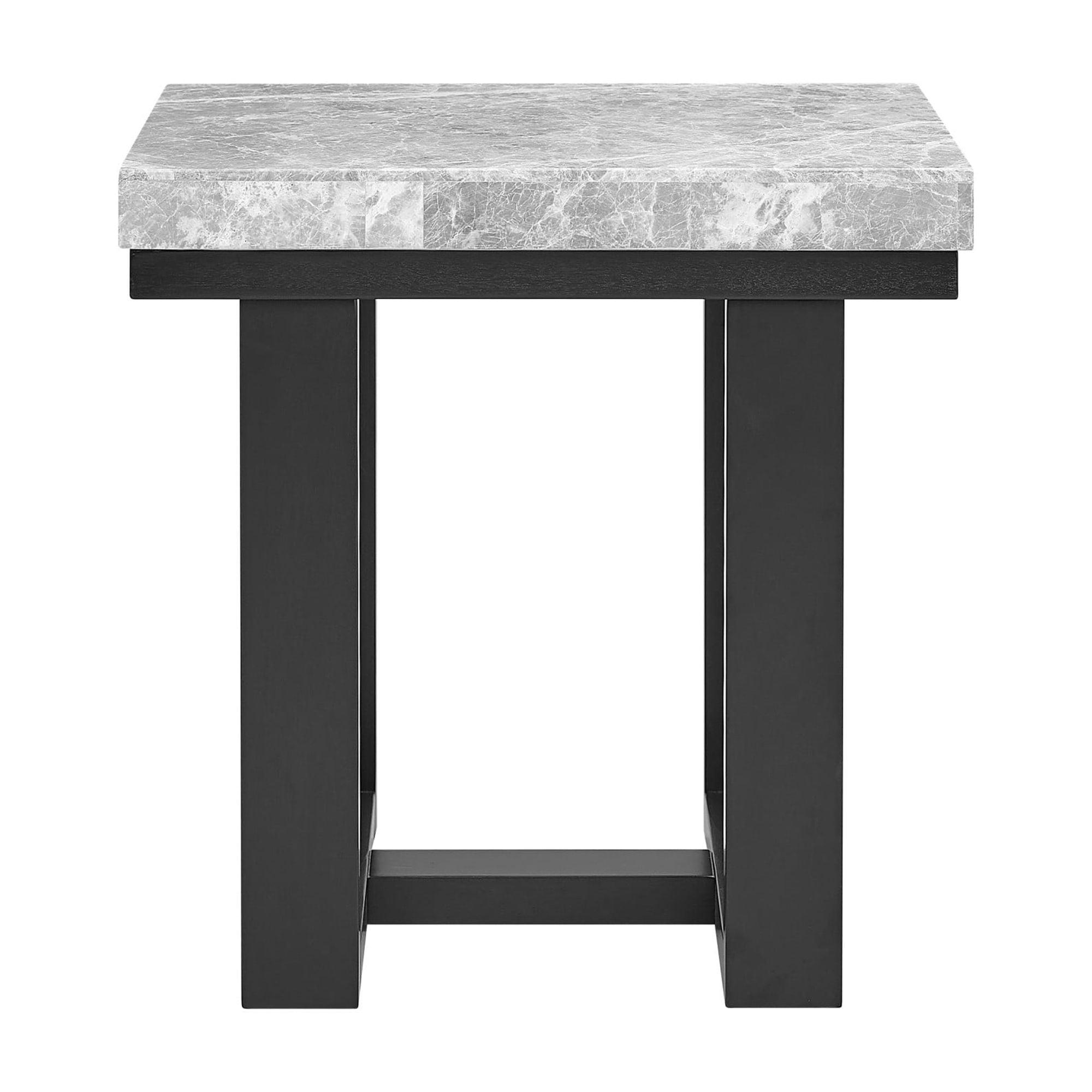 Lucca Gray Marble End Table Espresso - Steve Silver Co.