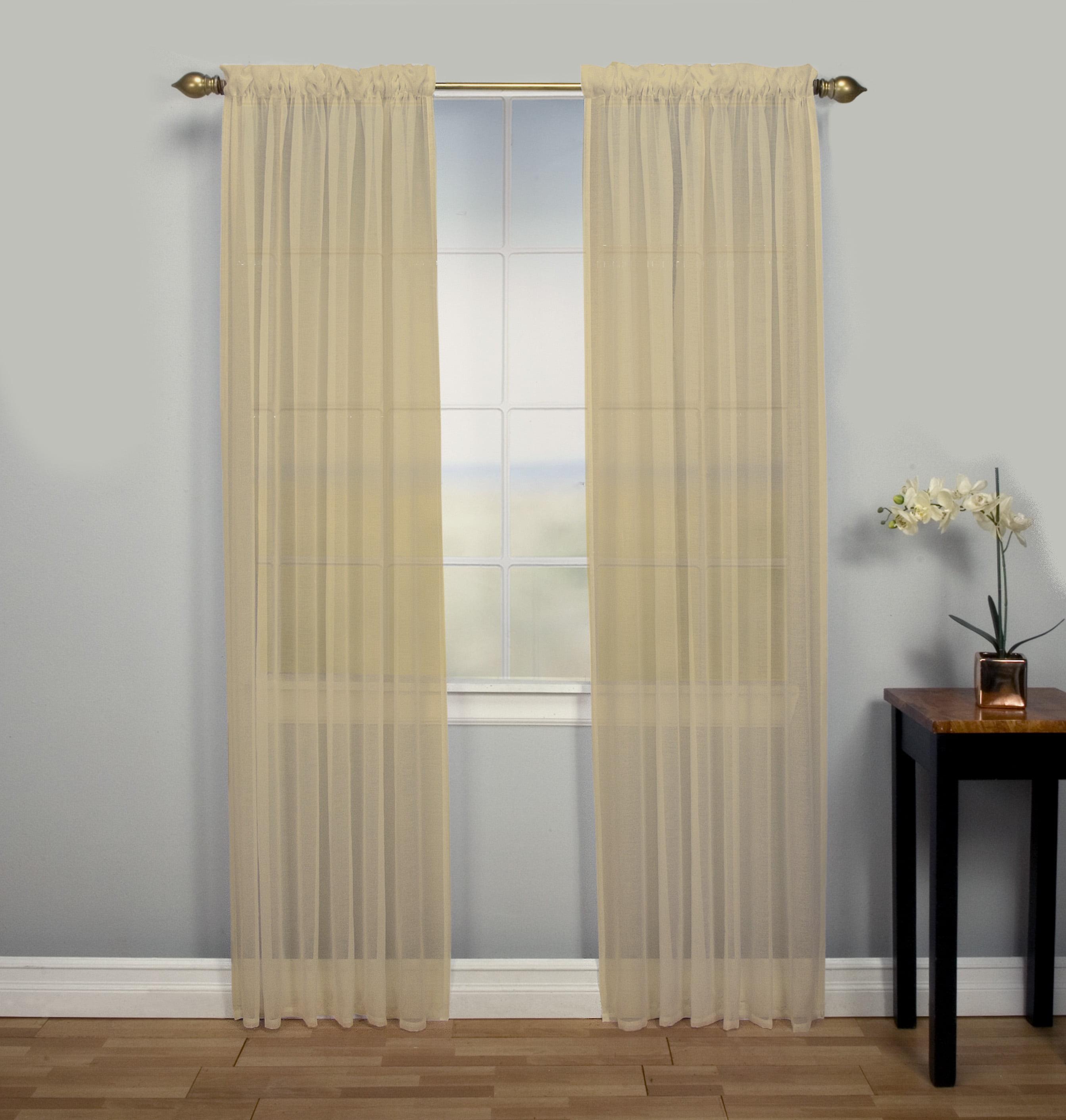 Linen Semi-Sheer Room-Darkening Rod Pocket Curtain Panel