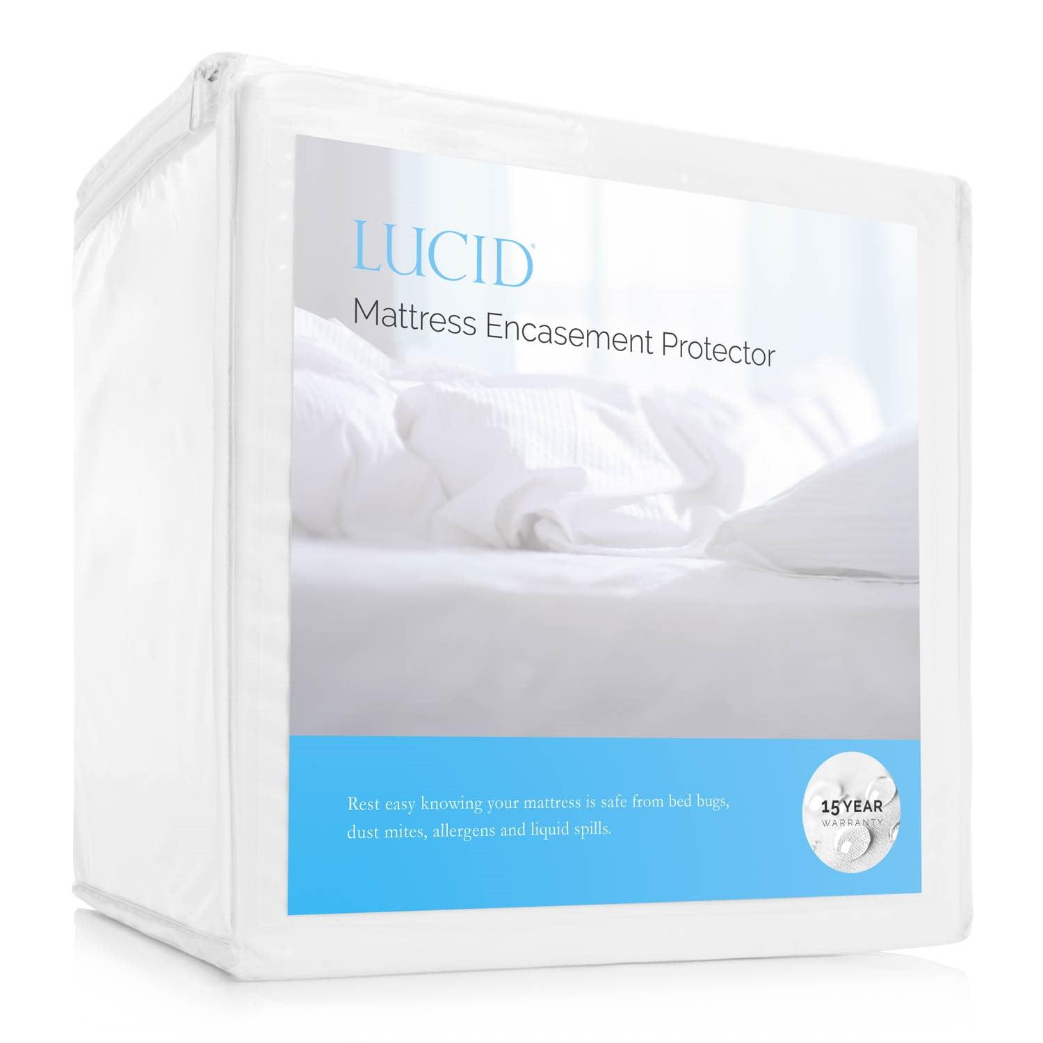 Lucid Waterproof Encasement Zippered Mattress Protector, Twin