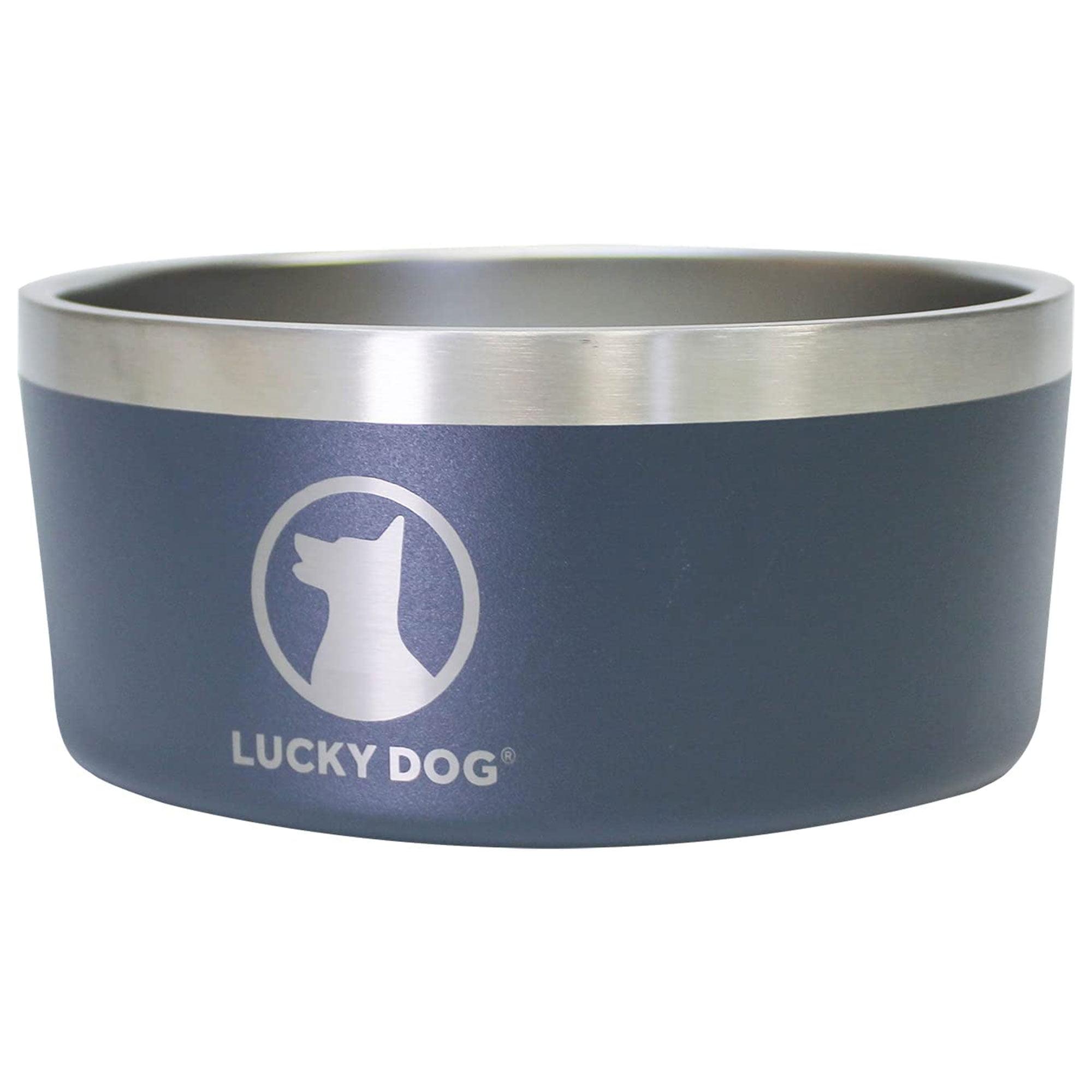 Blue Stainless Steel Non-Slip Dog Bowl, 64 Ounce