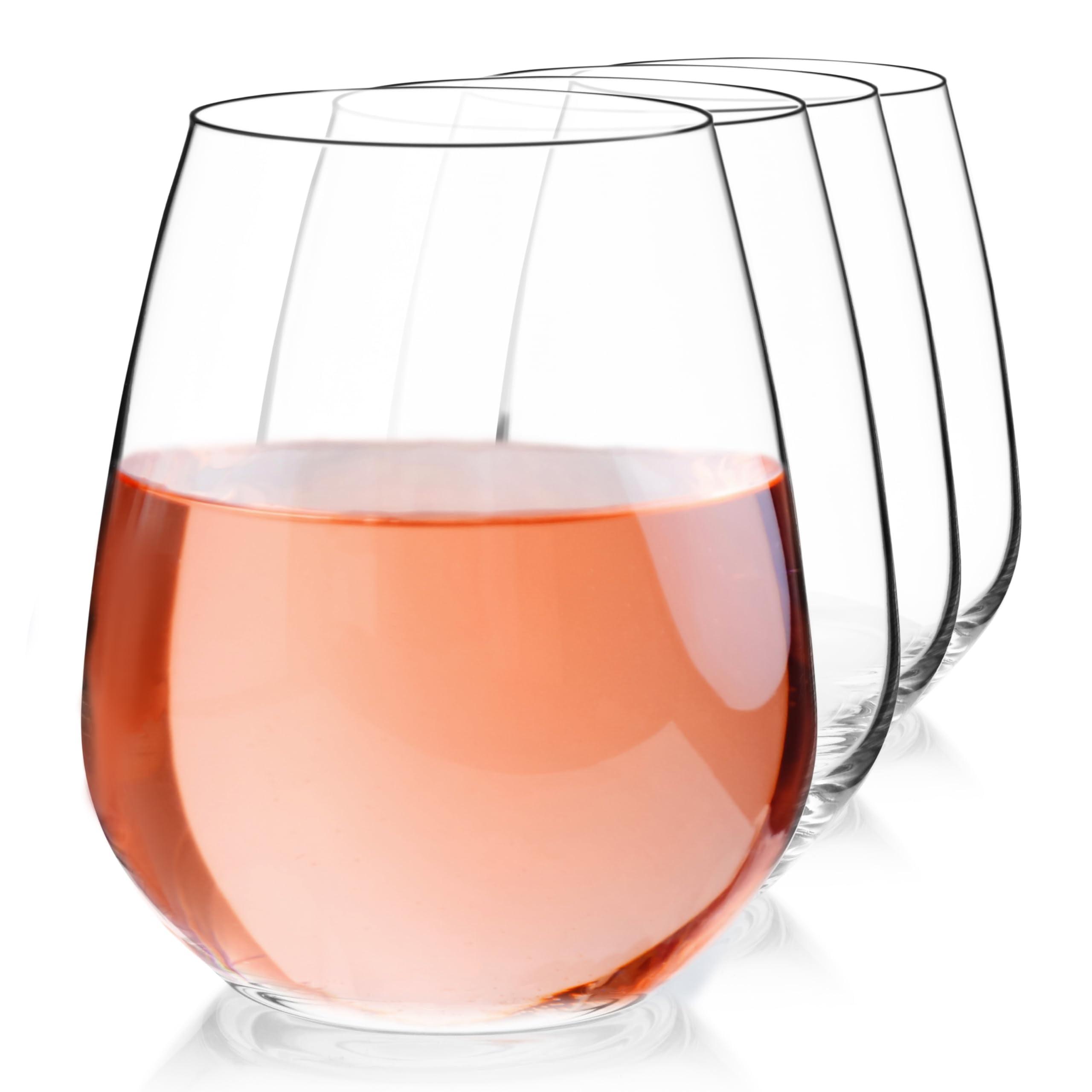 Luigi Bormioli Crescendo 23 Ounce Stemless Drinking Glasses, 4-Piece, 23 oz.