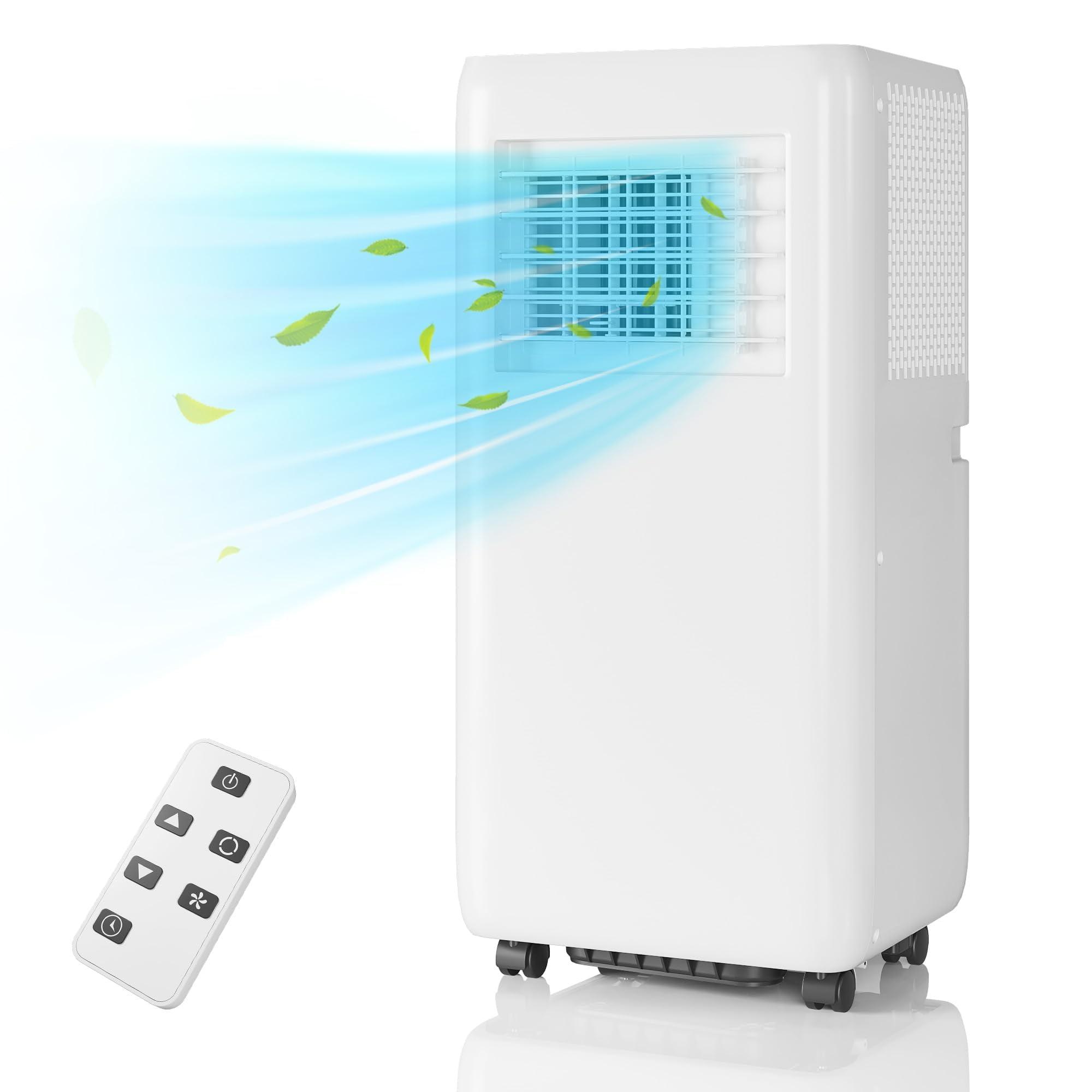 10000Btus Portable Air Conditioner 3-in-1 AC Unit With Dehumidifier and Fan Mode and Cooling, White