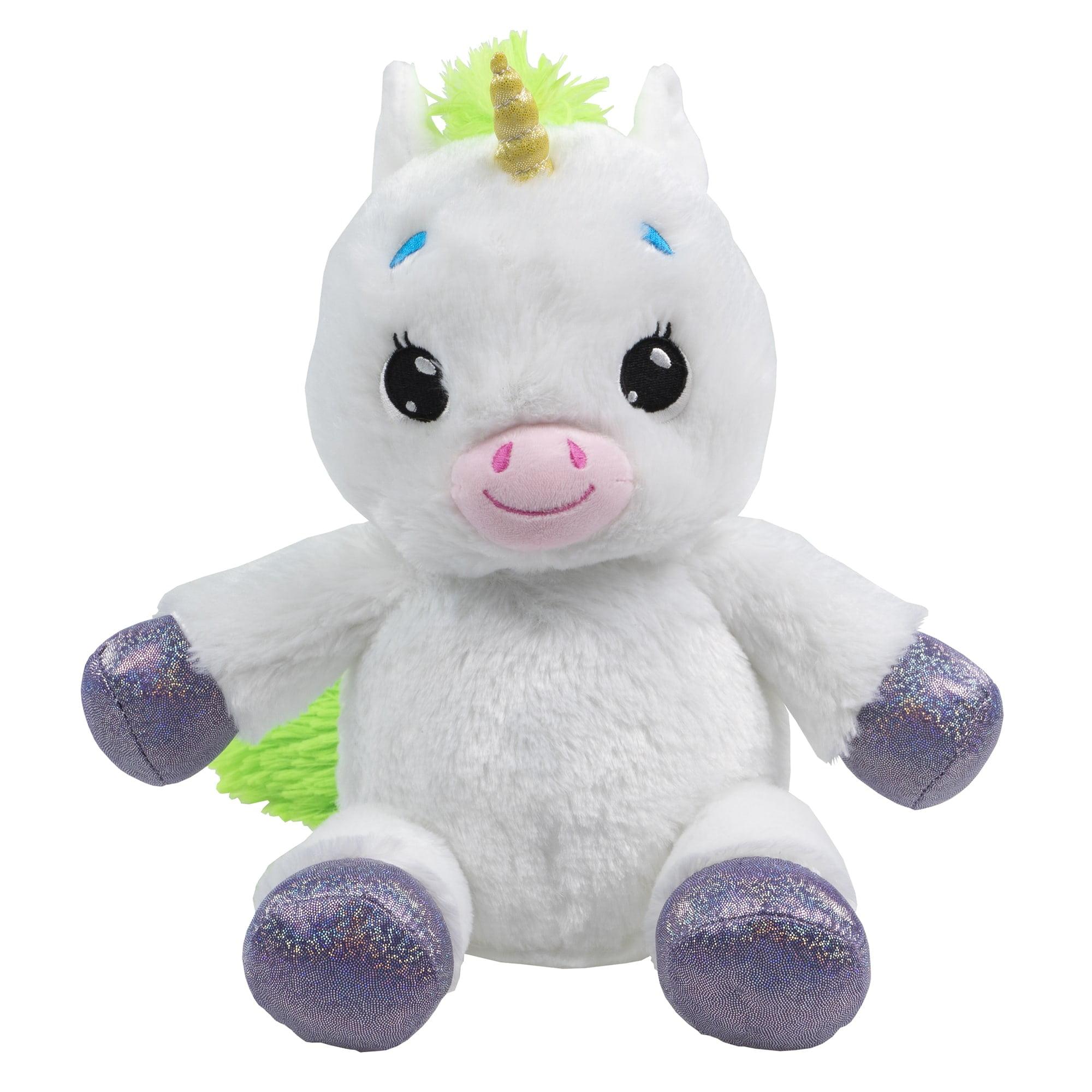 White and Green Light-Up Musical Unicorn Plush Toy