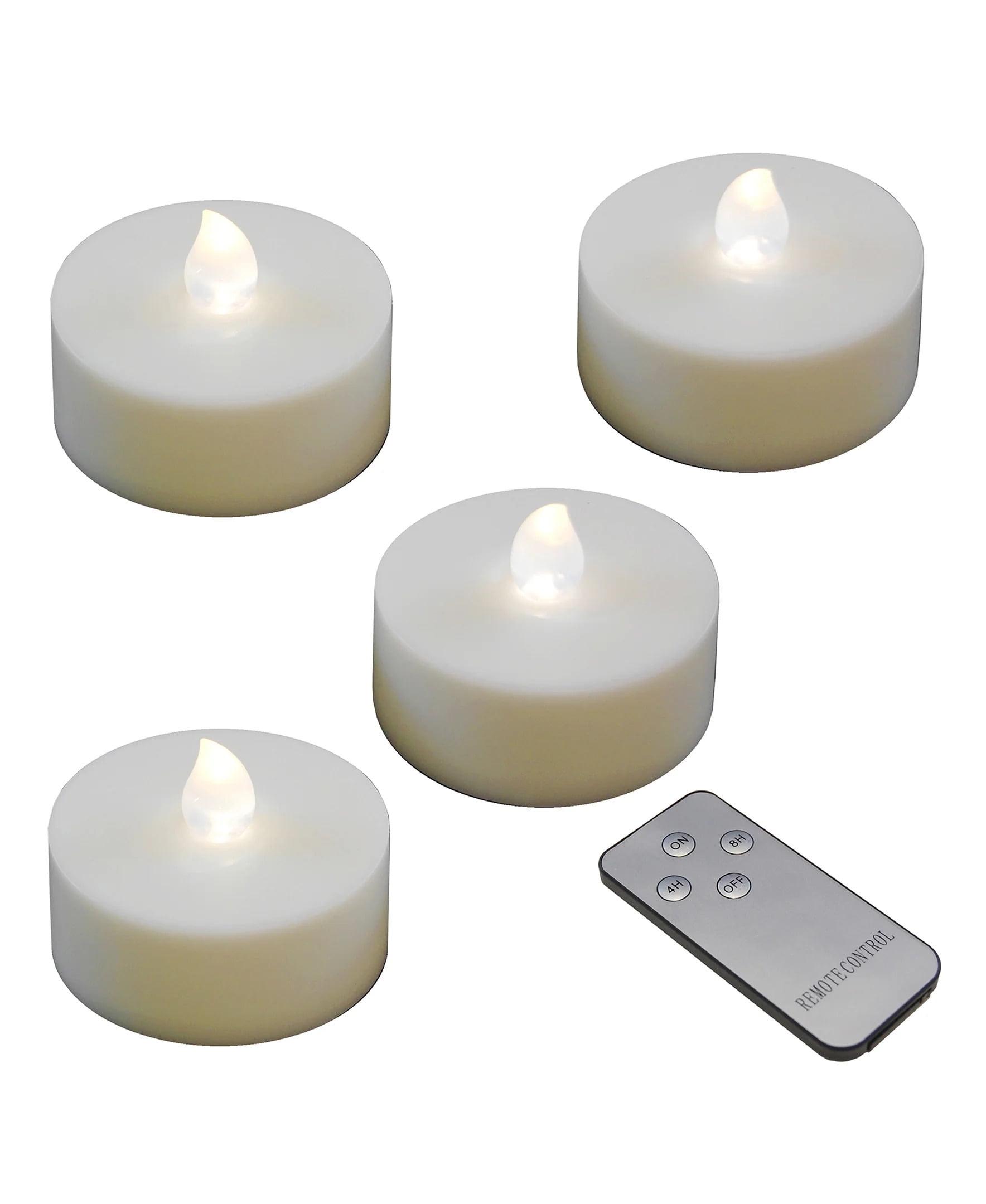 White Flameless LED Tealight Set with Remote Control