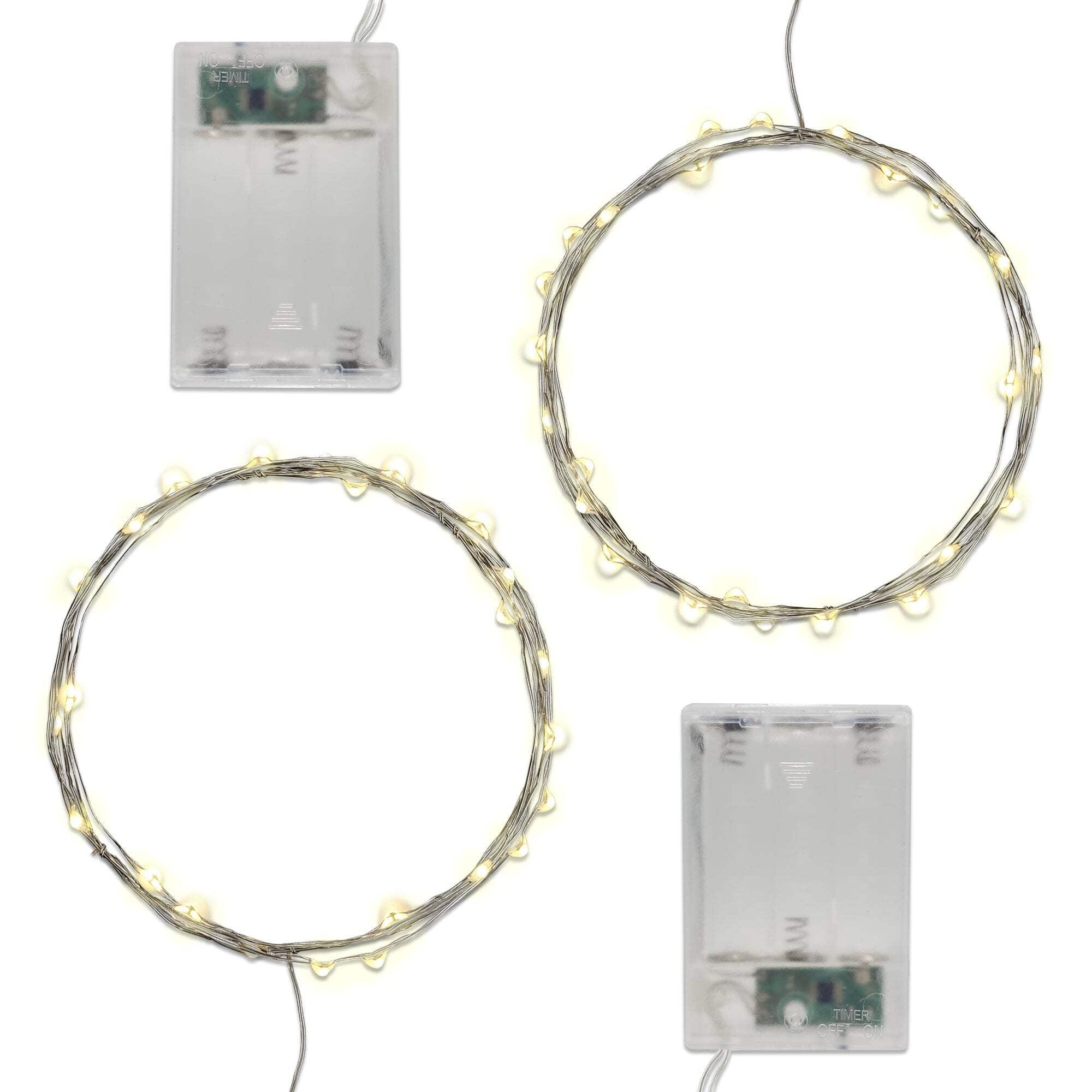 Warm White Battery Operated LED Fairy String Lights, 17 ft