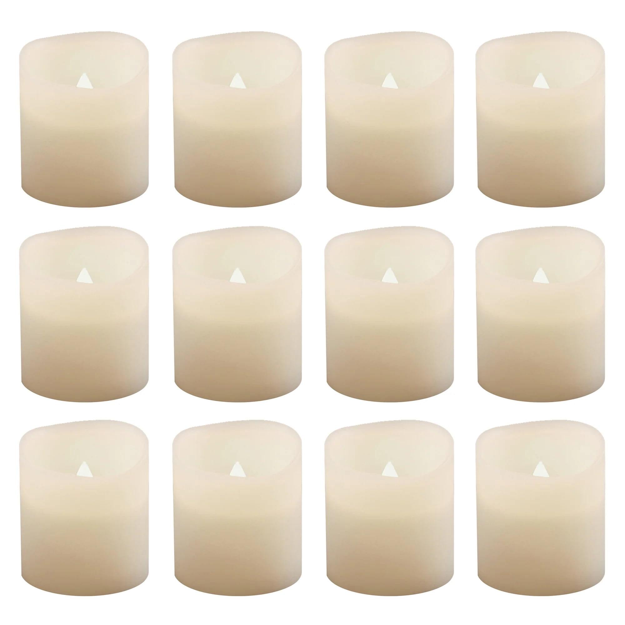 Warm White Flameless LED Votive Candles Set of 12