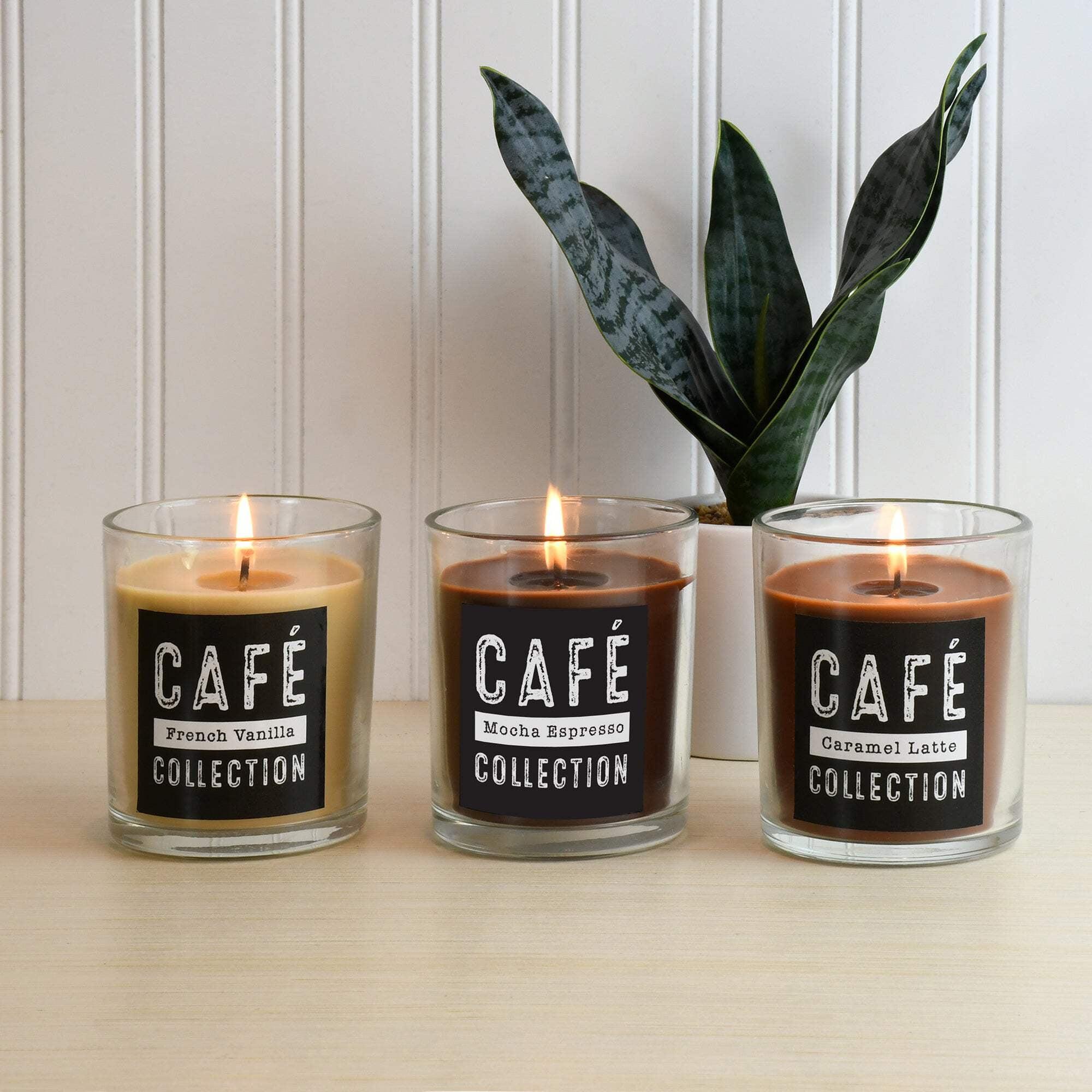 LumaBase Scented Coffee Collection Wax Candles - Set of 3 | Aromatic Home Fragrance