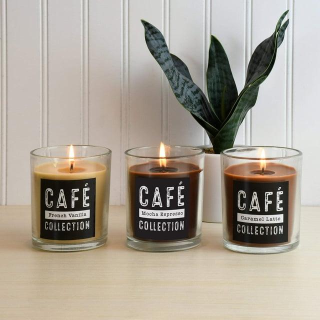 LumaBase Scented Coffee Collection Wax Candles - Set of 3 | Aromatic Home Fragrance