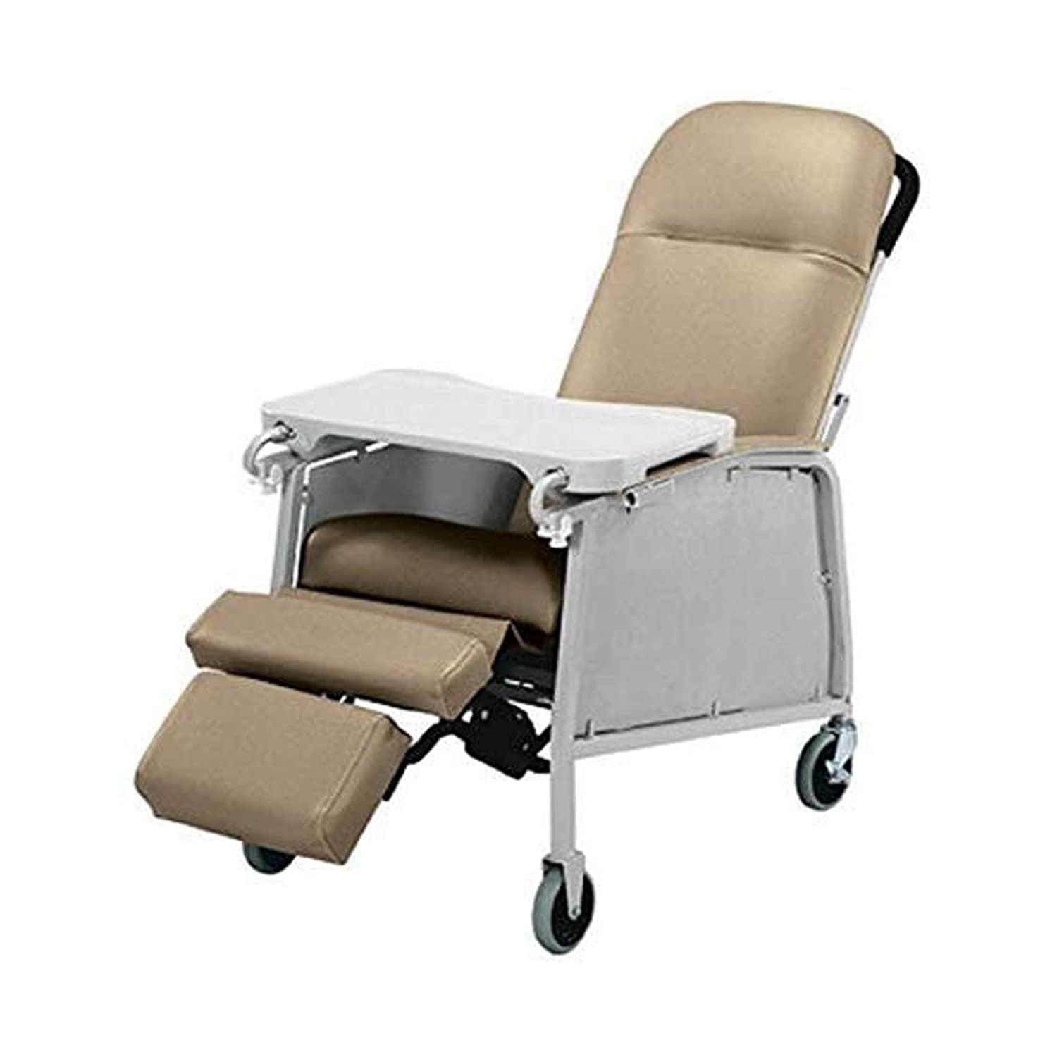 Warm Taupe Ergonomic Three Position Recliner with Activity Table