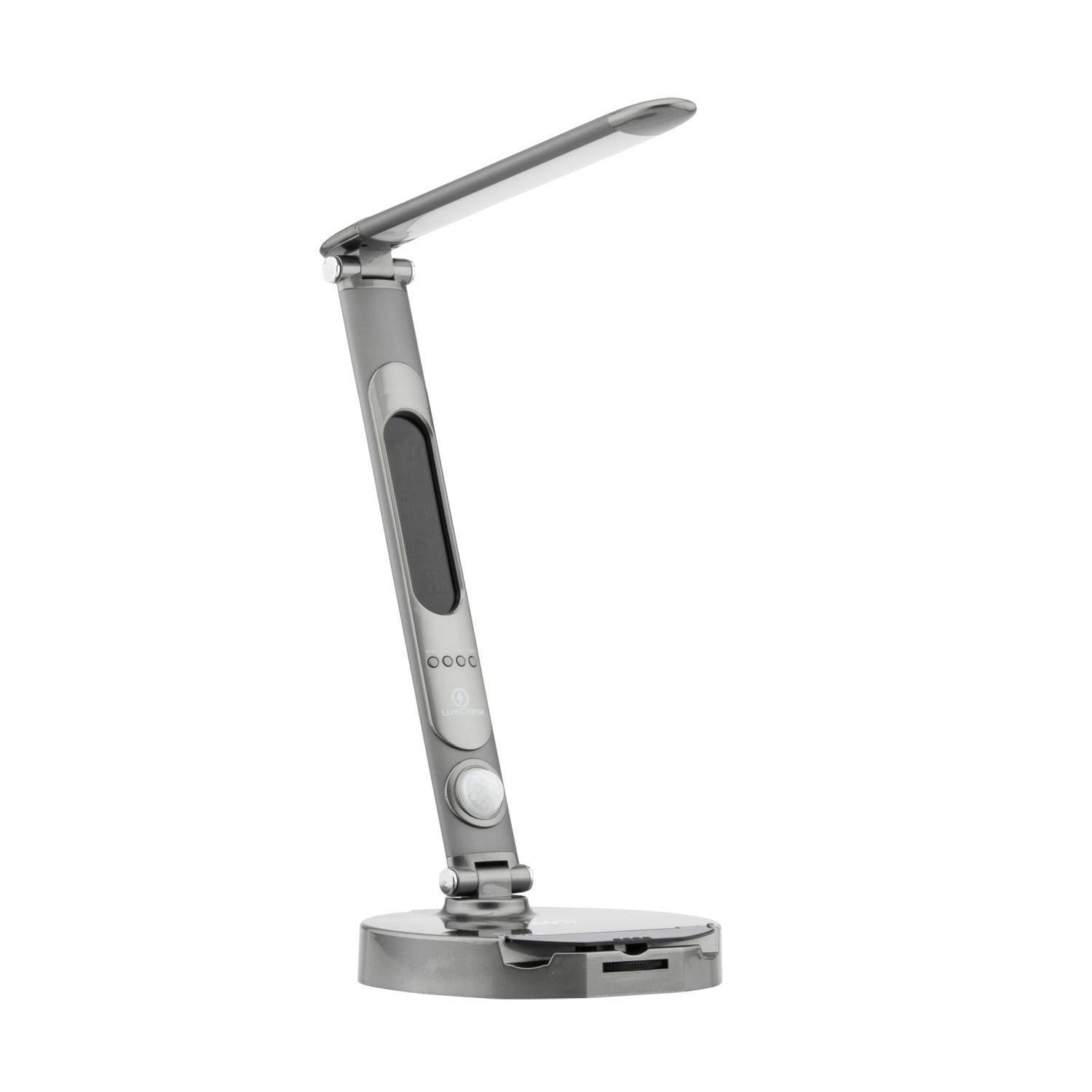 LumiCharge RC-1612-356-Wi-Gry 10 watt V2- LED Lamp with Universal Phone Wireless Charger, Silver