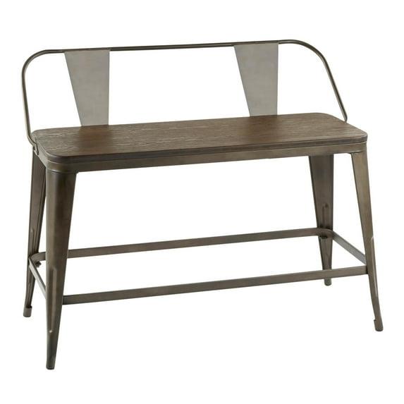 Oregon Industrial Counter Bench Antique Espresso Brown - Lumisource: Sturdy Steel Frame, 500lb Capacity