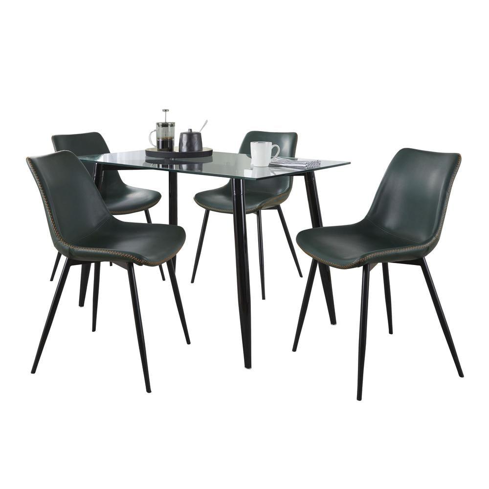 4 - Person Glass Top Four Leg Dining Set