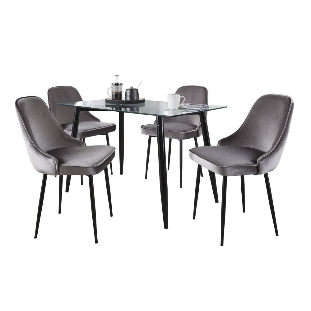 4 - Person Glass Top Four Leg Dining Set