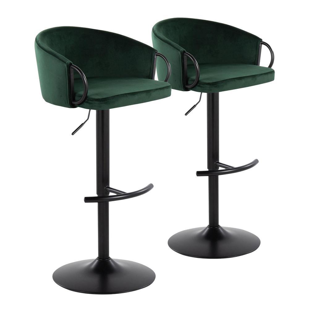 LumiSource Swivel Upholstered Adjustable Height Counter Stool with Metal Frame
