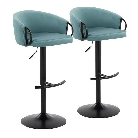 LumiSource Swivel Upholstered Adjustable Height Counter Stool with Metal Frame