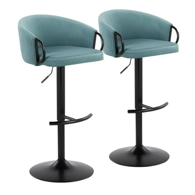 LumiSource Swivel Upholstered Adjustable Height Counter Stool with Metal Frame