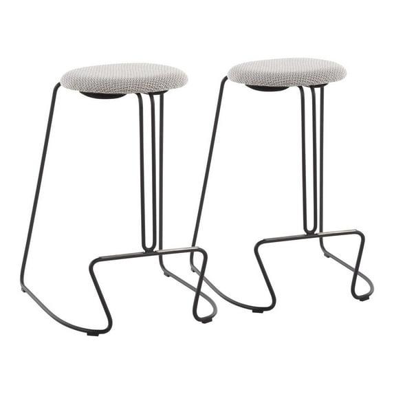 George Oliver Upholstered Counter Stool with Metal Frame (Set of 2)