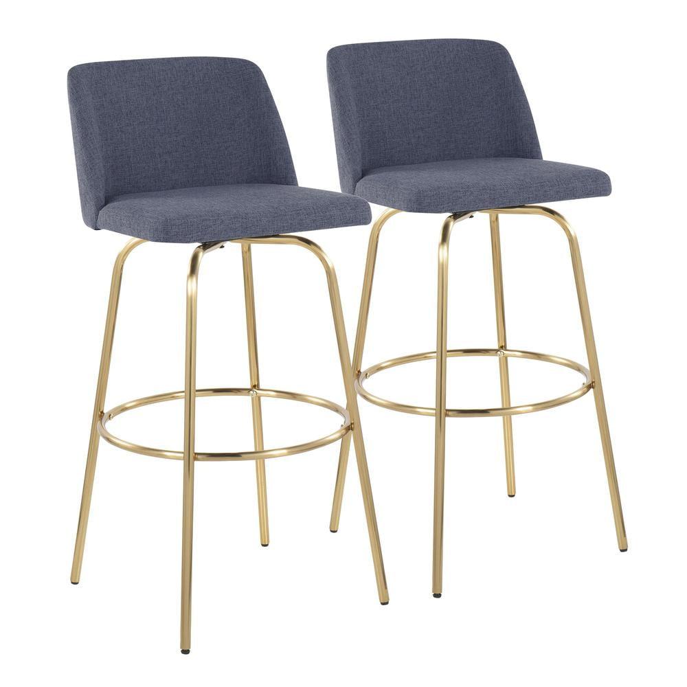 LumiSource Toriano Swivel Upholstered Counter Stool with Metal Frame (Set of 2)