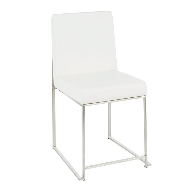 Set of 2 High Back Fuji Contemporary Dining Chairs: Upholstered, Floor Protectors - LumiSource