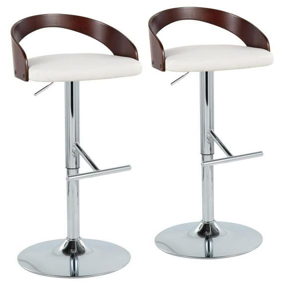 LumiSource Grotto Swivel Upholstered Adjustable Height Counter Stool with Metal Frame (Set of 2)