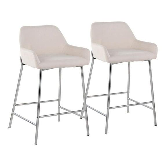 Willa Arlo™ Interiors Cassiopeia Upholstered Counter Stool with Metal Frame (Set of 2)