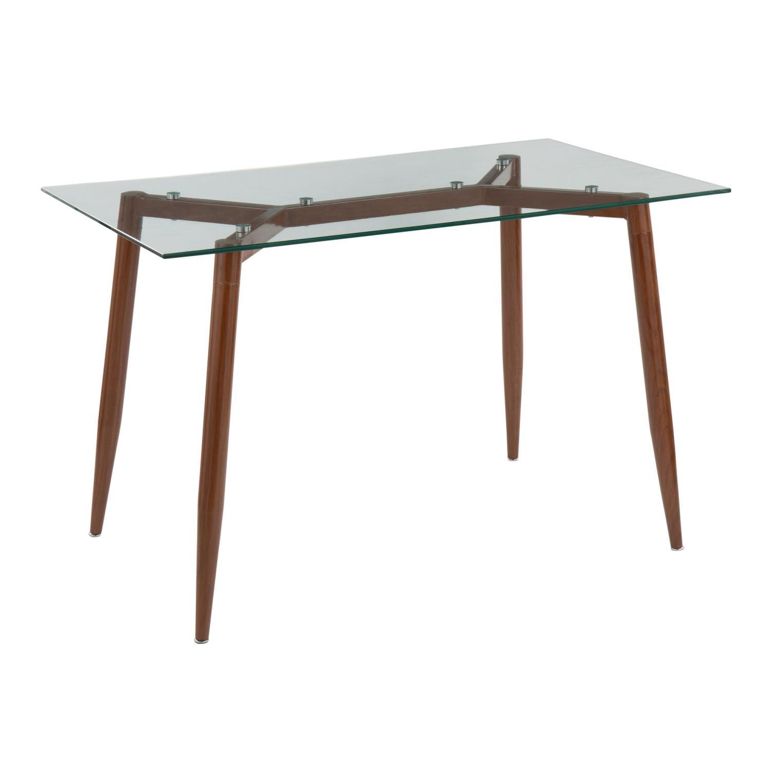 Clara 51'' Contemporary Clear Glass Rectangular Dining Table