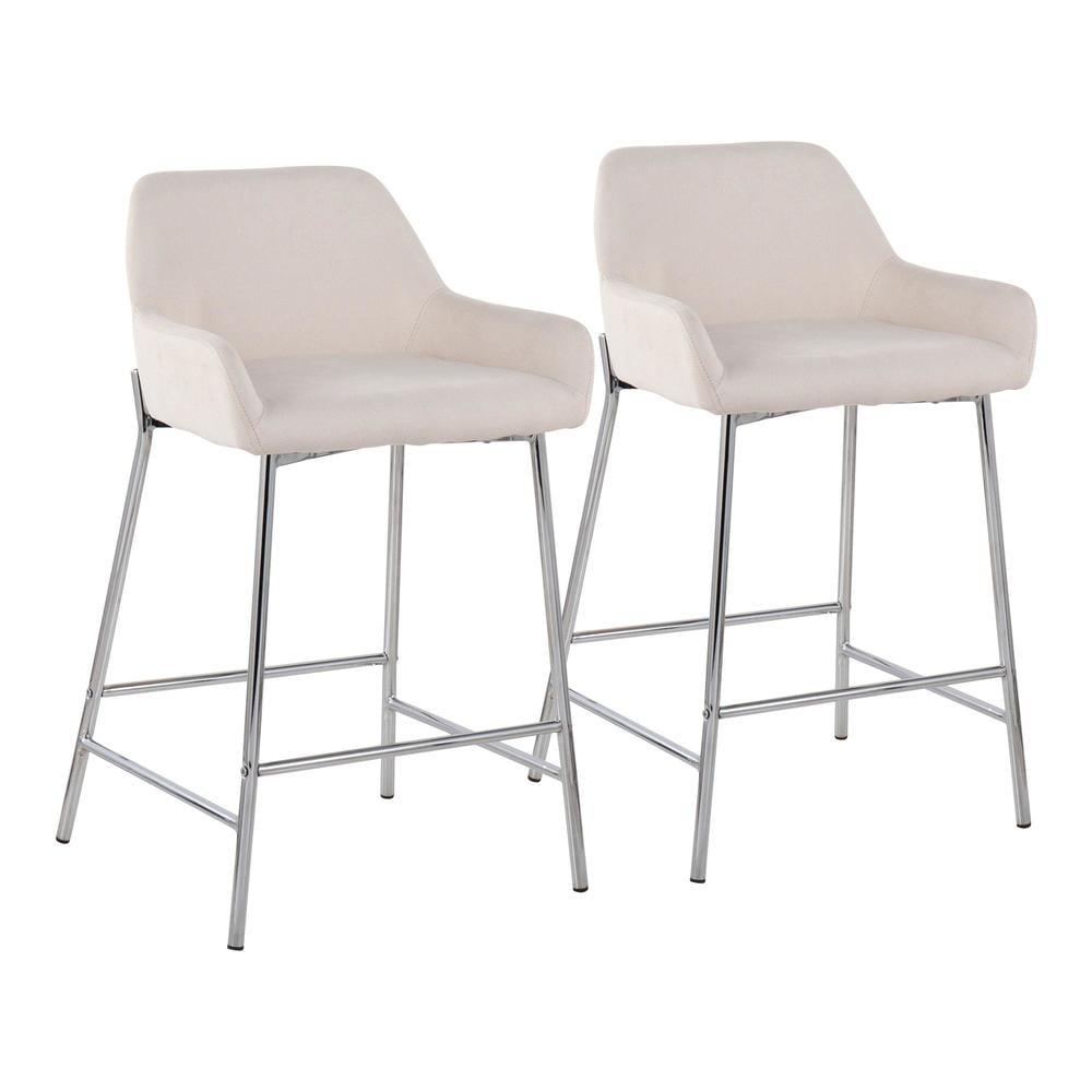 Set of 2 Daniella Metal/Polyester Counter Height Barstools - LumiSource