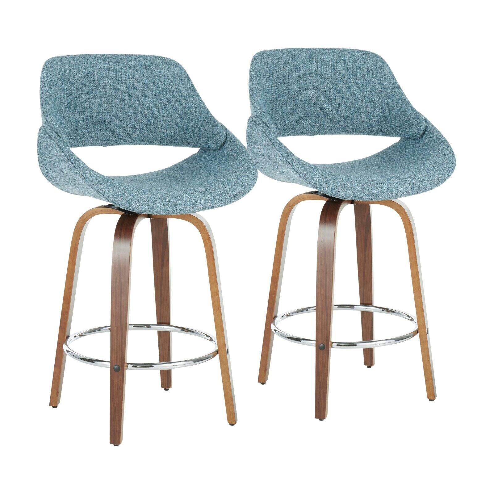 Set of 2 Fabrico Mid Century Modern Counter Height Barstool - LumiSource