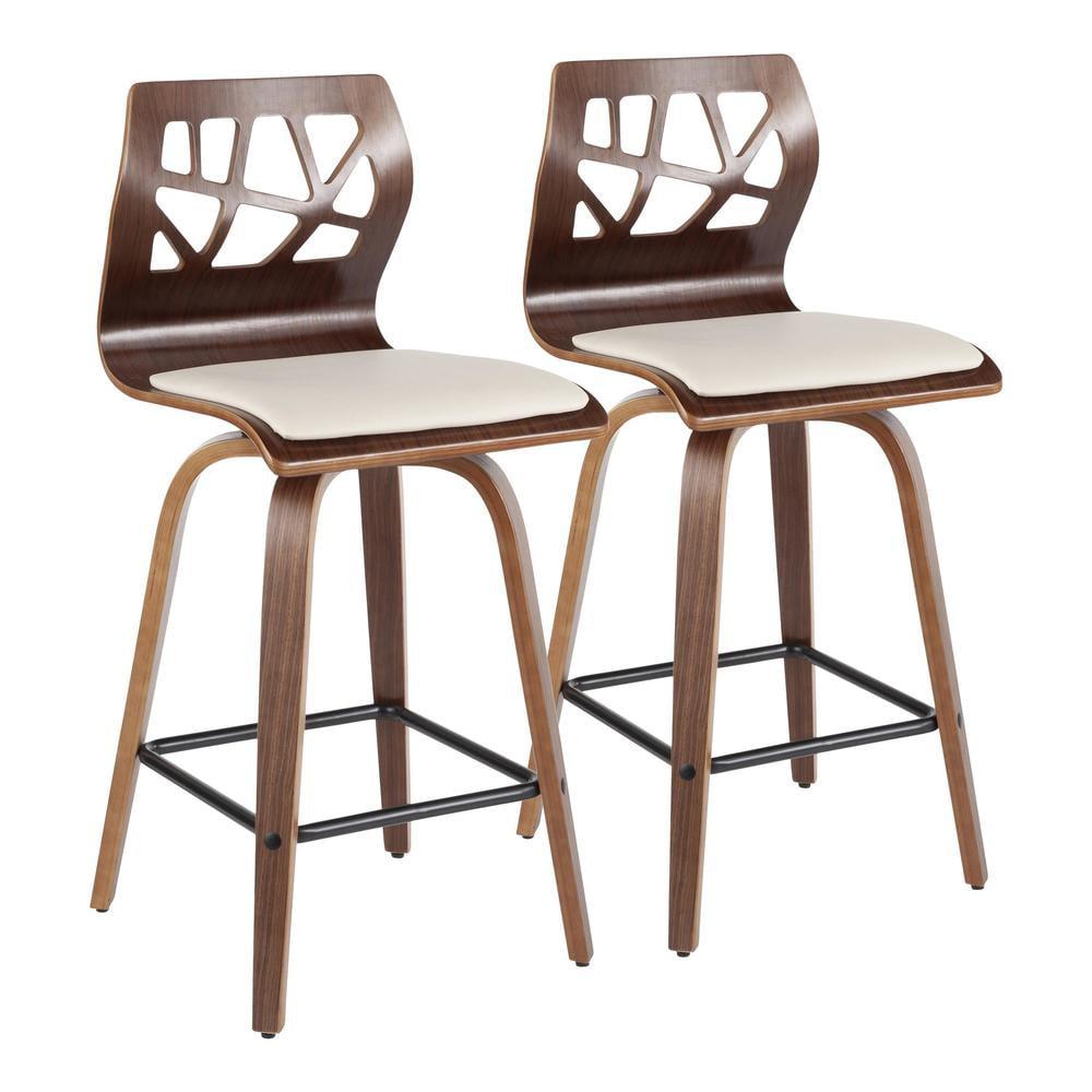 Set of 2 Folia Upholstered Counter Height Barstools - Lumisource