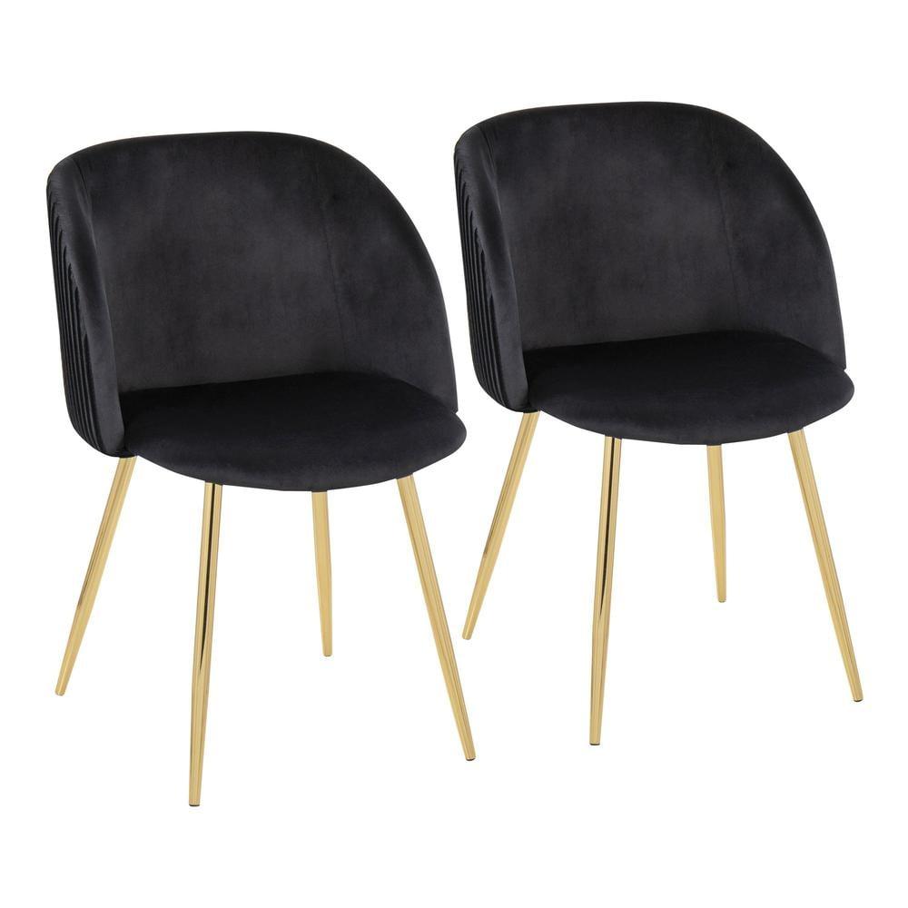 Set of 2 Fran Pleated Waves Dining Chairs - Lumisource