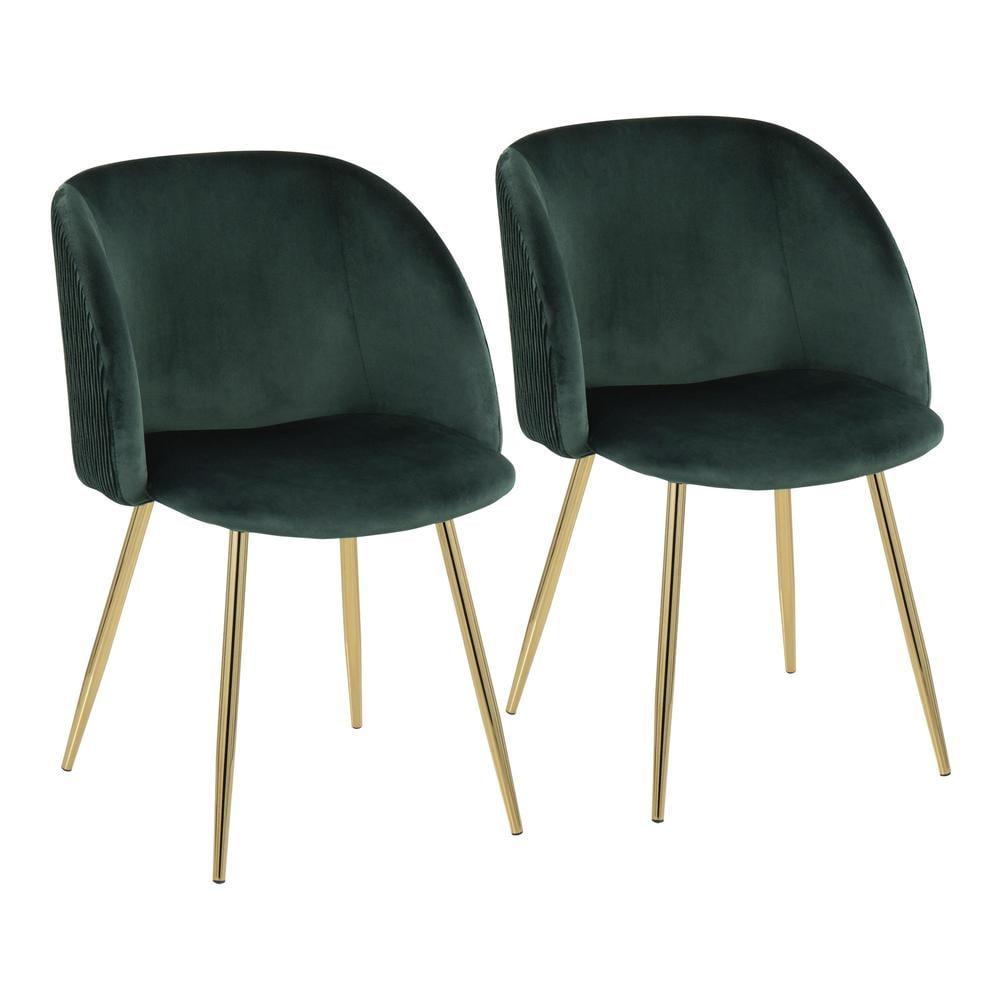 Set of 2 Fran Pleated Waves Dining Chairs - Lumisource