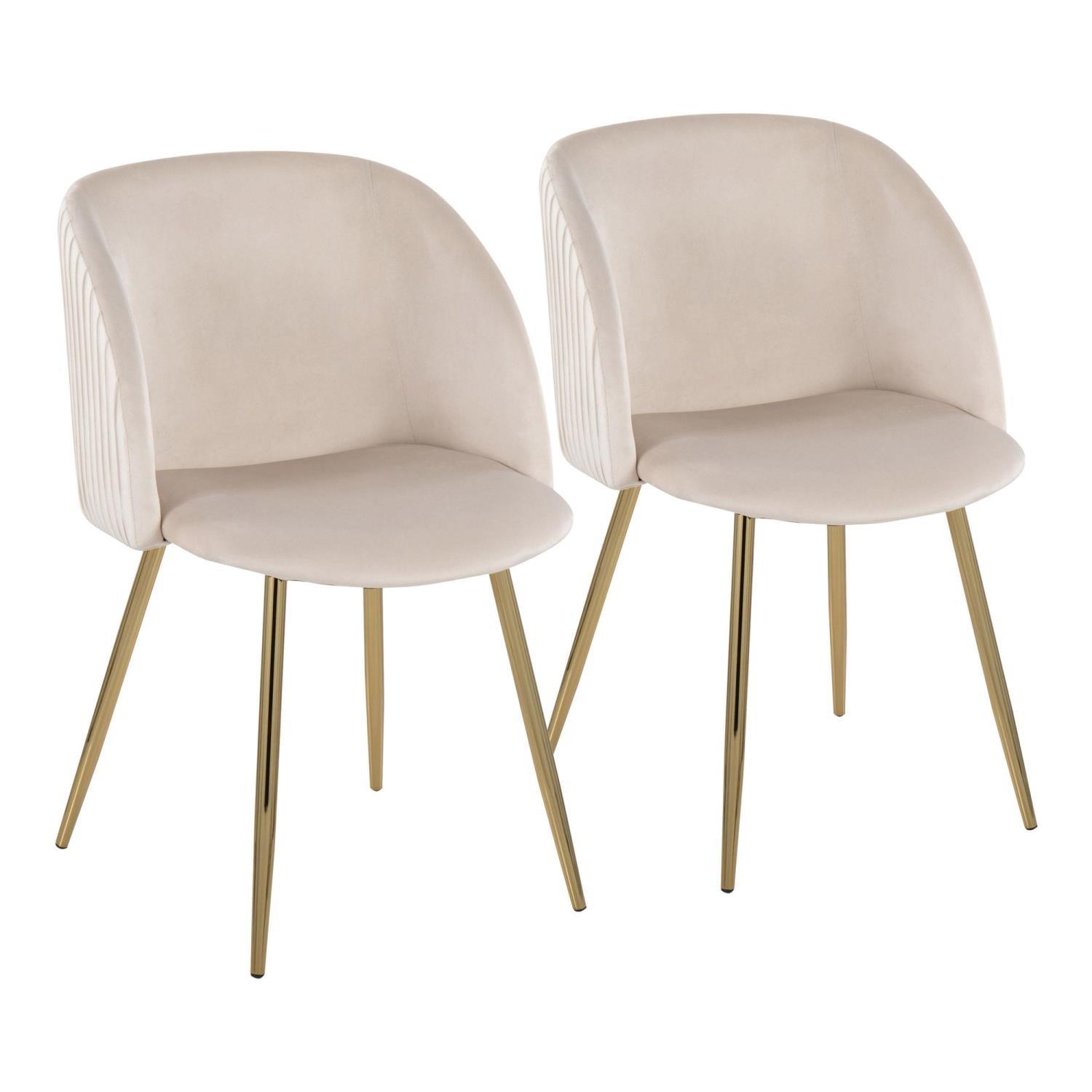 Set of 2 Fran Pleated Waves Dining Chairs - Lumisource