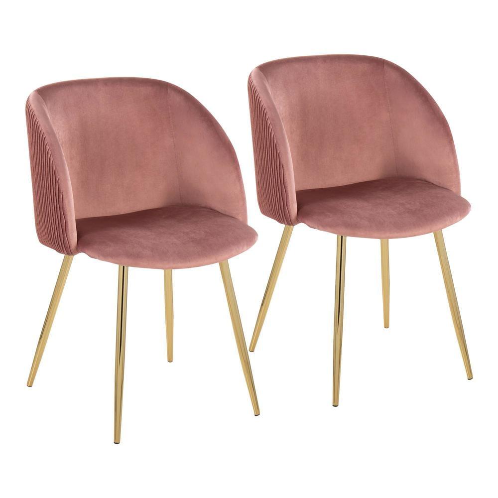 Set of 2 Fran Pleated Waves Dining Chairs - Lumisource